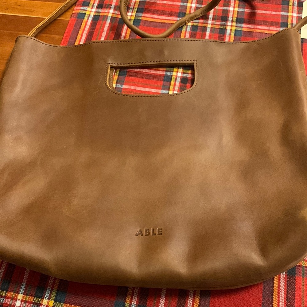 Abel Hana handbag color - Whiskey leather strap for crossbody or handle